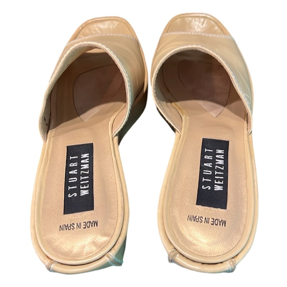 Stuart Weitzman Tan Leather Retro Chunky Platform… - image 7